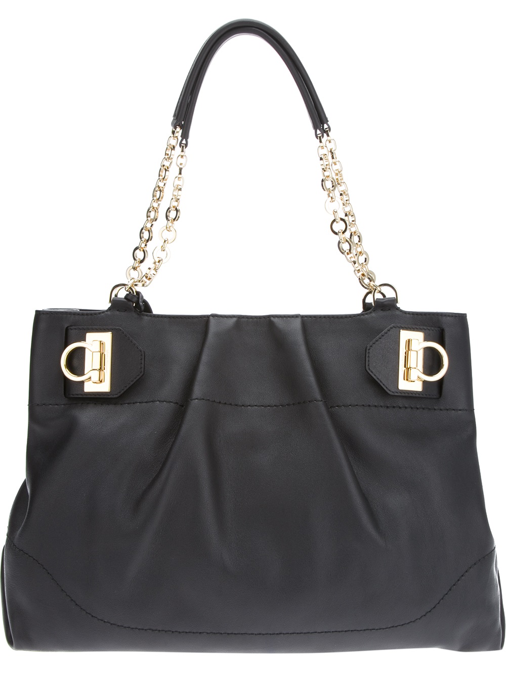 Ferragamo Chain Handle Tote in Black Lyst