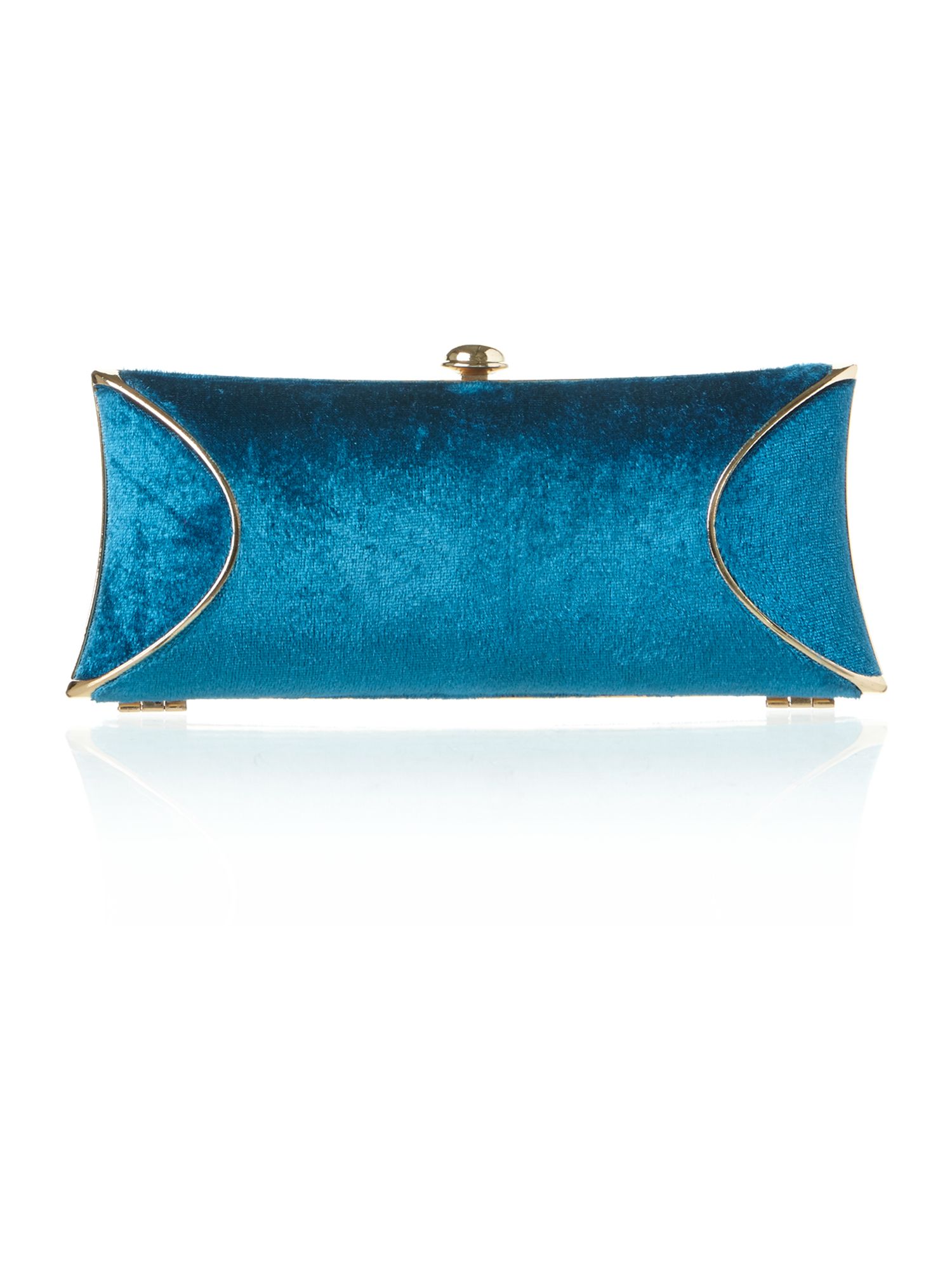 Untold Velvet Hard Box Clutch Bag in Blue Lyst
