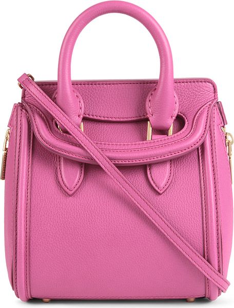 Alexander Mcqueen Heroine Mini Leather Crossbody Bag in Pink (Bright pink) | Lyst