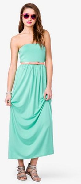 Forever 21 Maxi Tube Dress in Green (AQUA) Forever 21 Maxi Tube Dress in Green (AQUA)