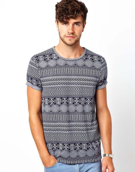 Design T Shirt On Asos | asos stripe tshirt with jacquard design in gray for men Design T Shirt On Asos | asos stripe tshirt with jacquard design in gray for men