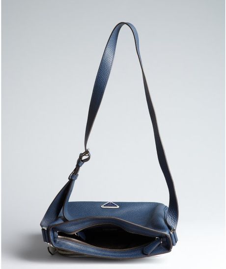 Prada Blue and White Colorblock Leather Shoulder Bag in White (blue) Prada Blue and White Colorblock Leather Shoulder Bag in White (blue)