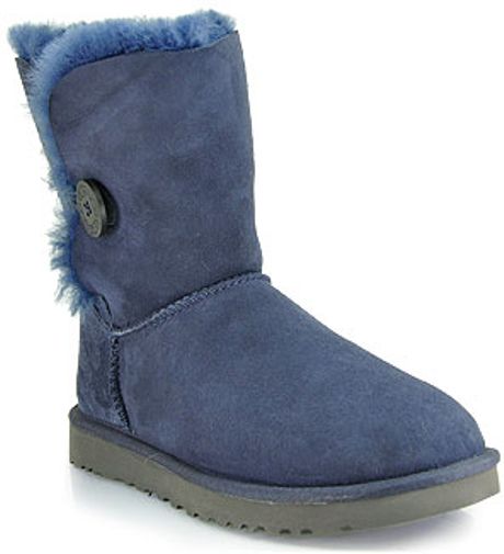 Ugg Bailey Button Navy Sheepskin Boot In Blue Navy Lyst