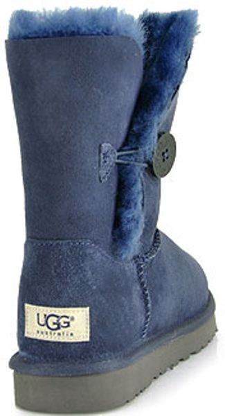 Ugg Bailey Button Navy Sheepskin Boot In Blue Navy Lyst