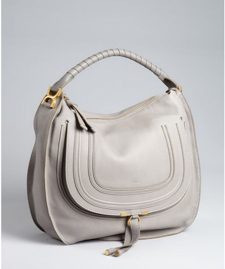 Chloé Grey Leather Marcie Large Hobo Bag in Gray (grey) | Lyst