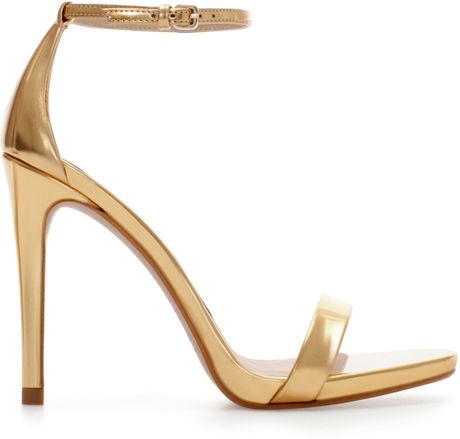 zara gold sandals heels