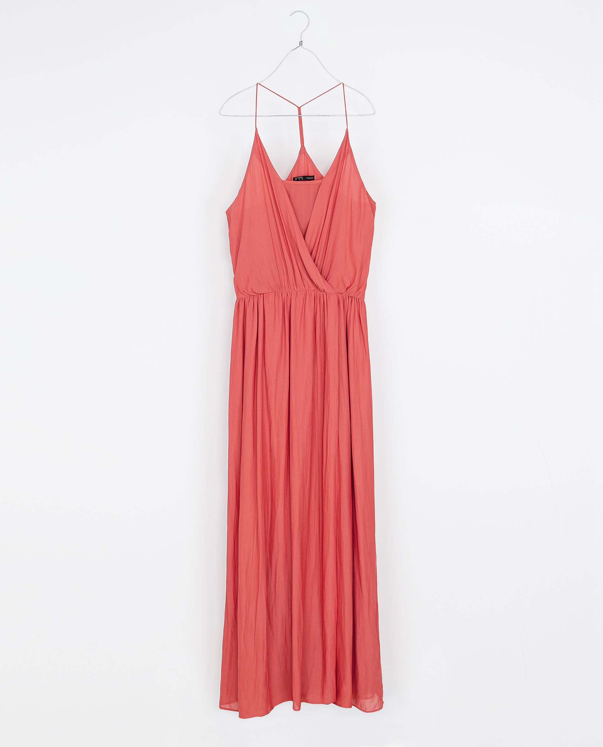 Zara Long Strappy Dress in Pink (Light orange) Lyst