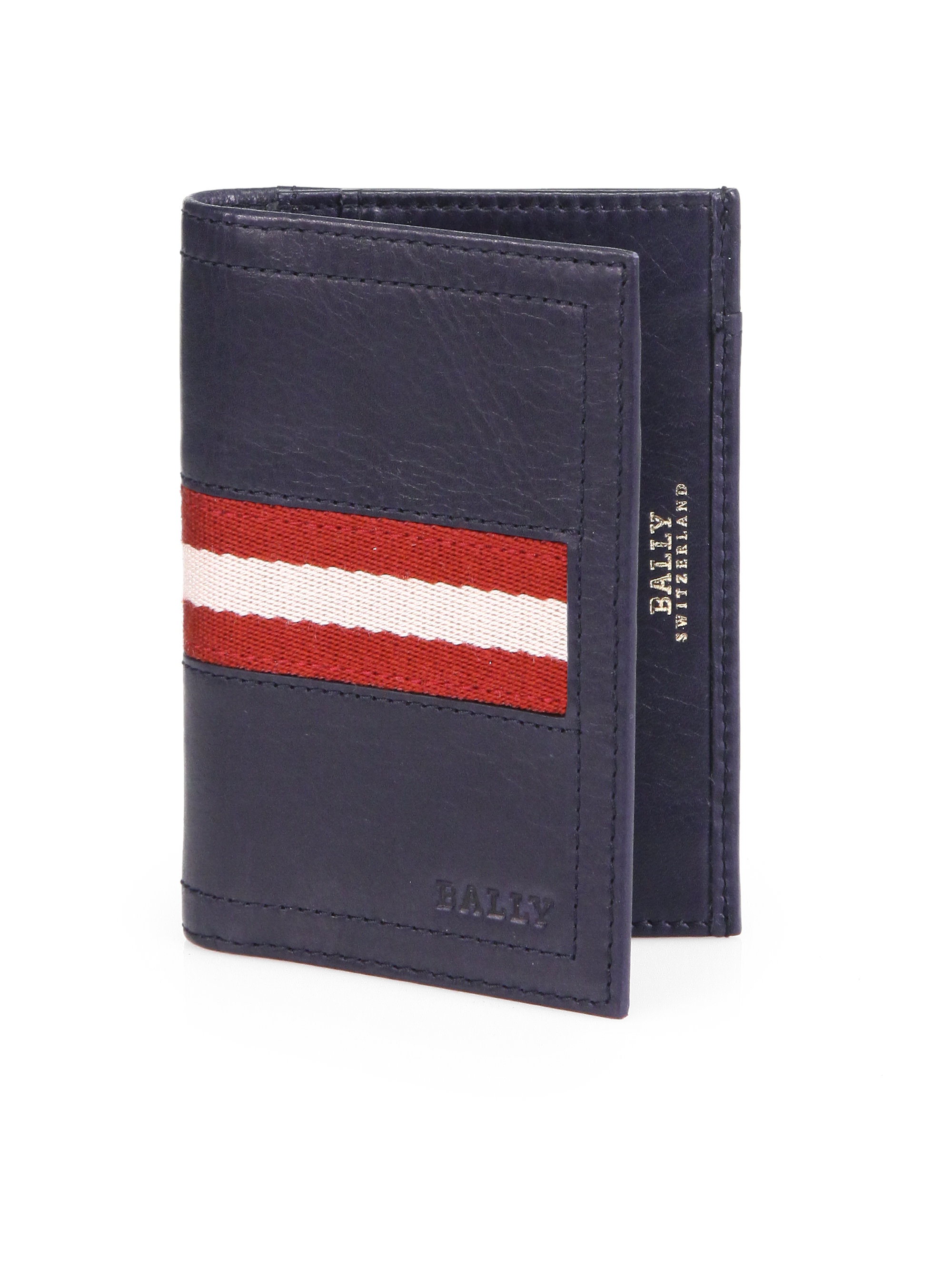 Bally Striped Business Card Holder in Blue for Men : Lyst