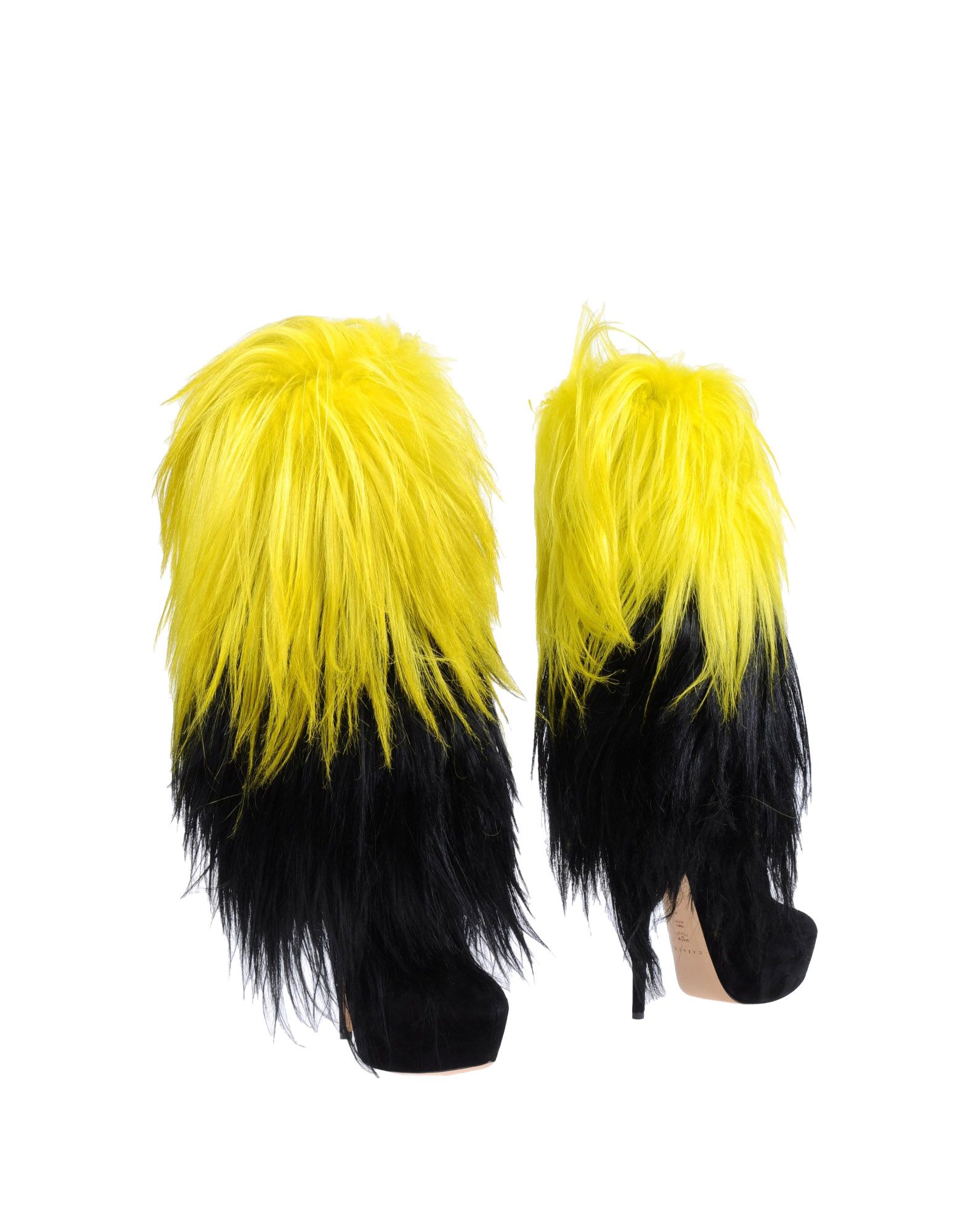 yellow fur boots