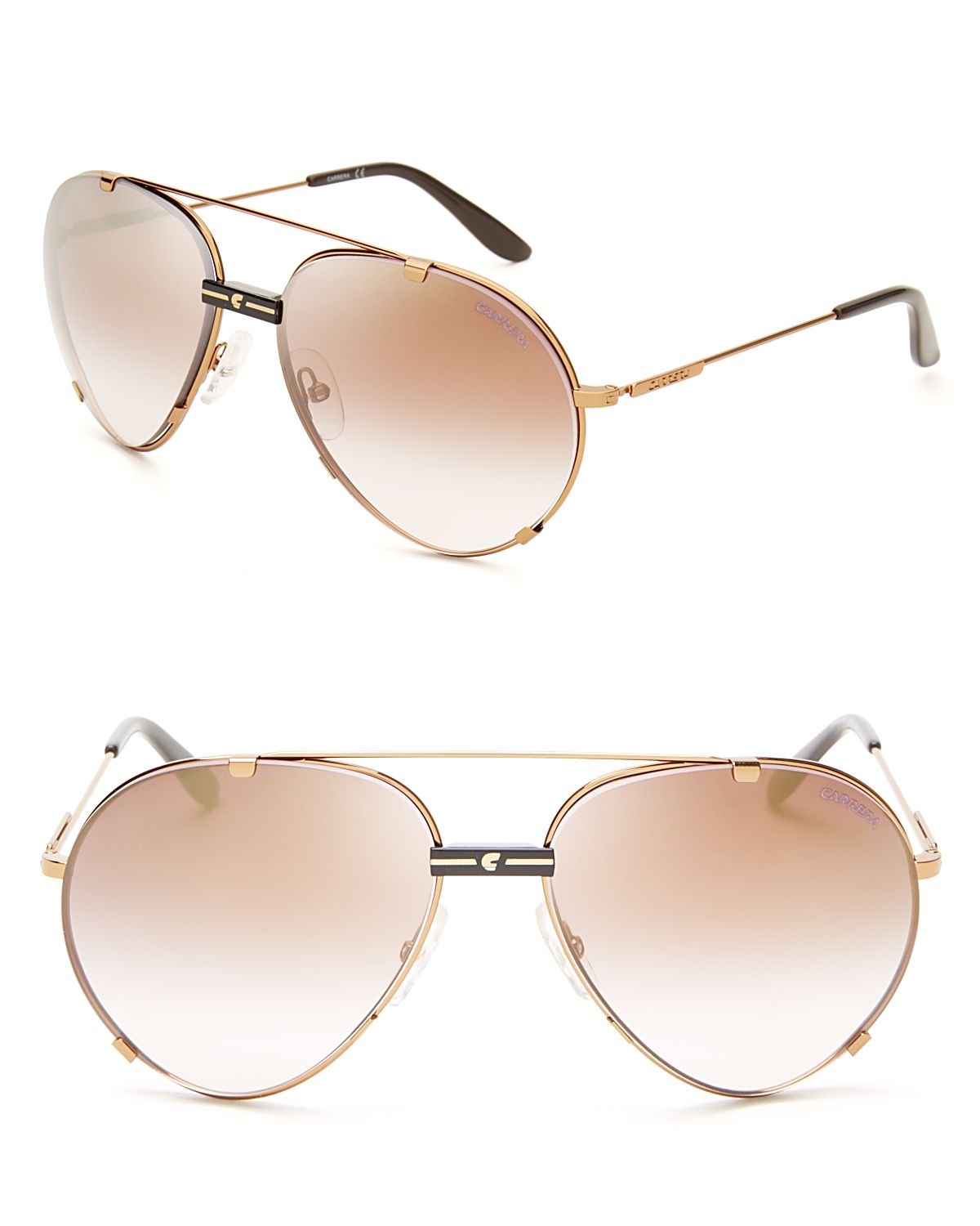 Carrera Polarized Flash Lens Aviator Sunglasses In Gold Antique Gold Lyst