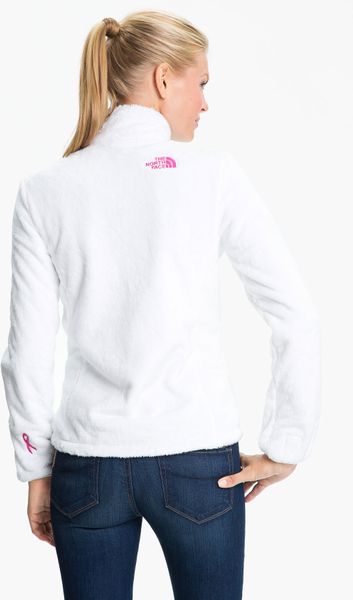 The North Face Osito Pink Ribbon Fleece Jacket in White | Lyst