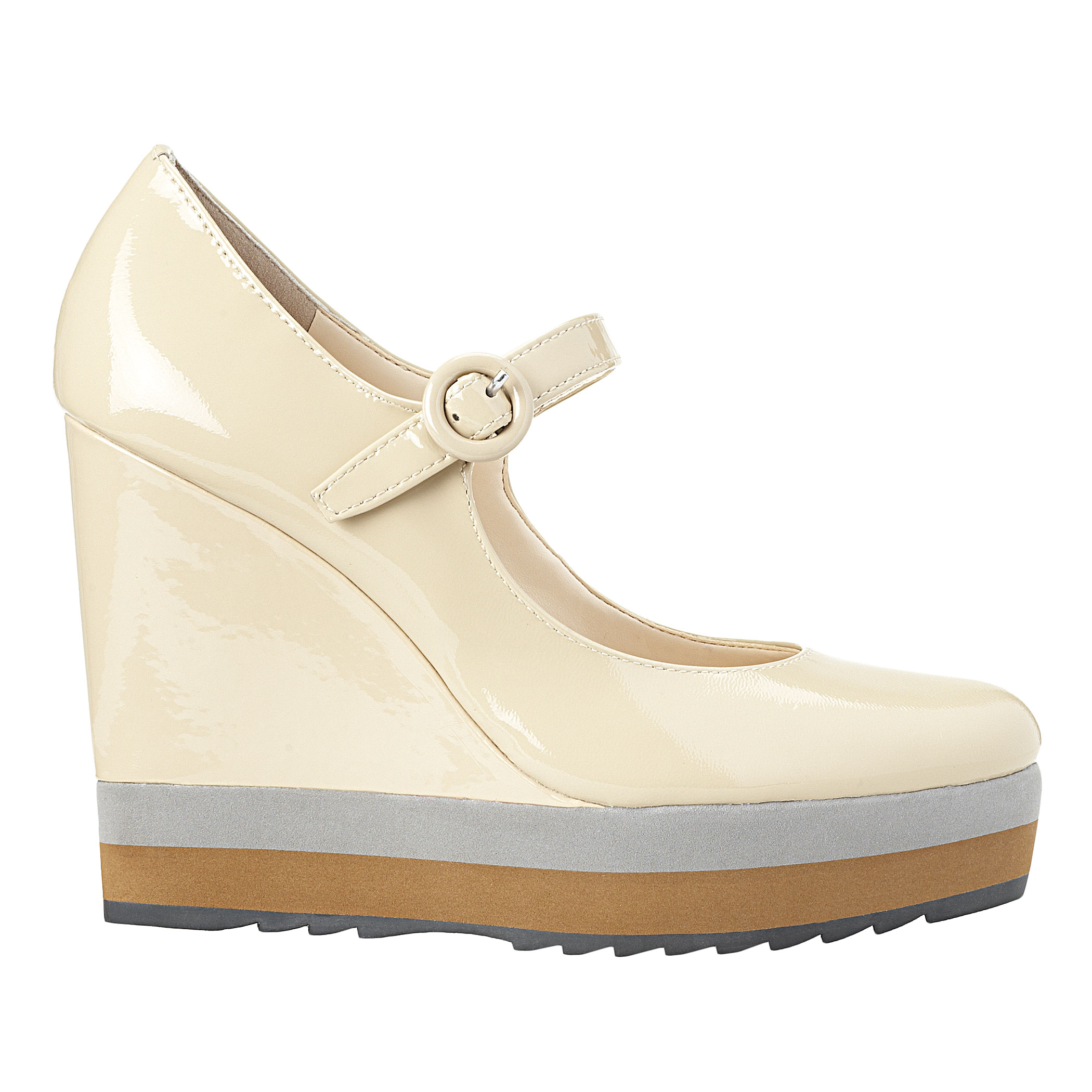 Nine West Walkme Mary Jane Shoes with Rubber Bottom in Beige (NATURAL