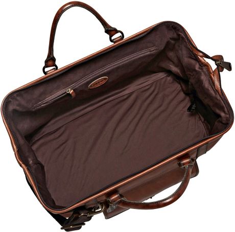 Fossil Estate Leather Framed Duffle in Brown for Men (COGNAC) | Lyst