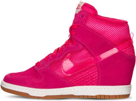 nike high top pink shoes