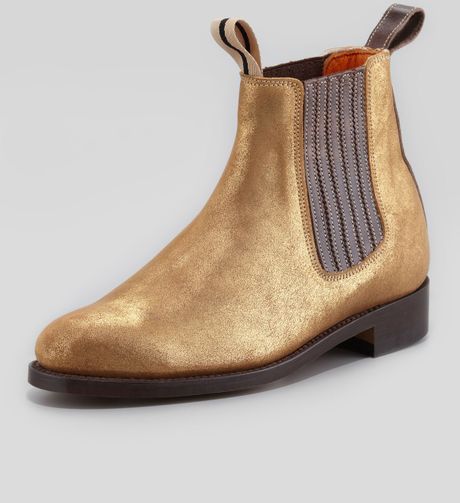 metallic chelsea boots