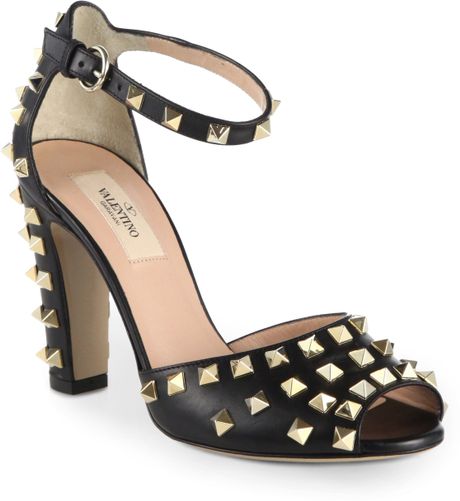 valentino rockstud ankle strap sandals