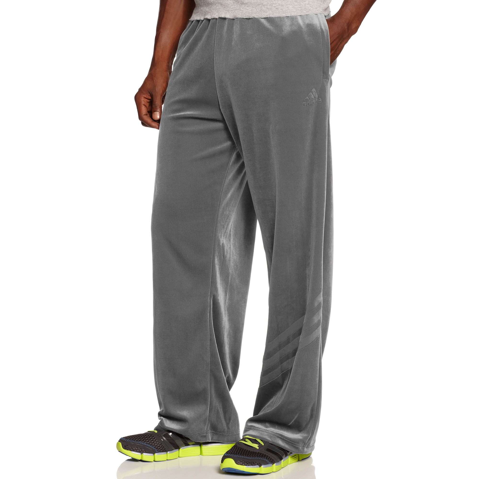 Adidas Velour Basketball Pants in Gray for Men dark onix
