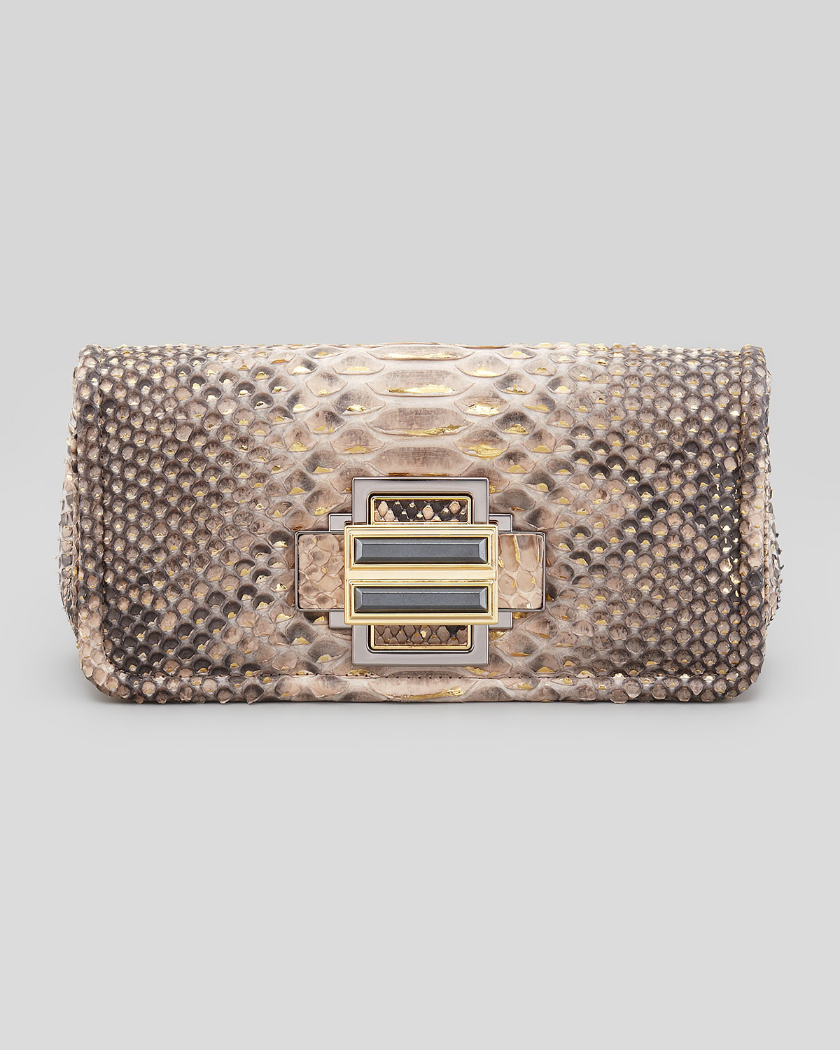 gold python clutch