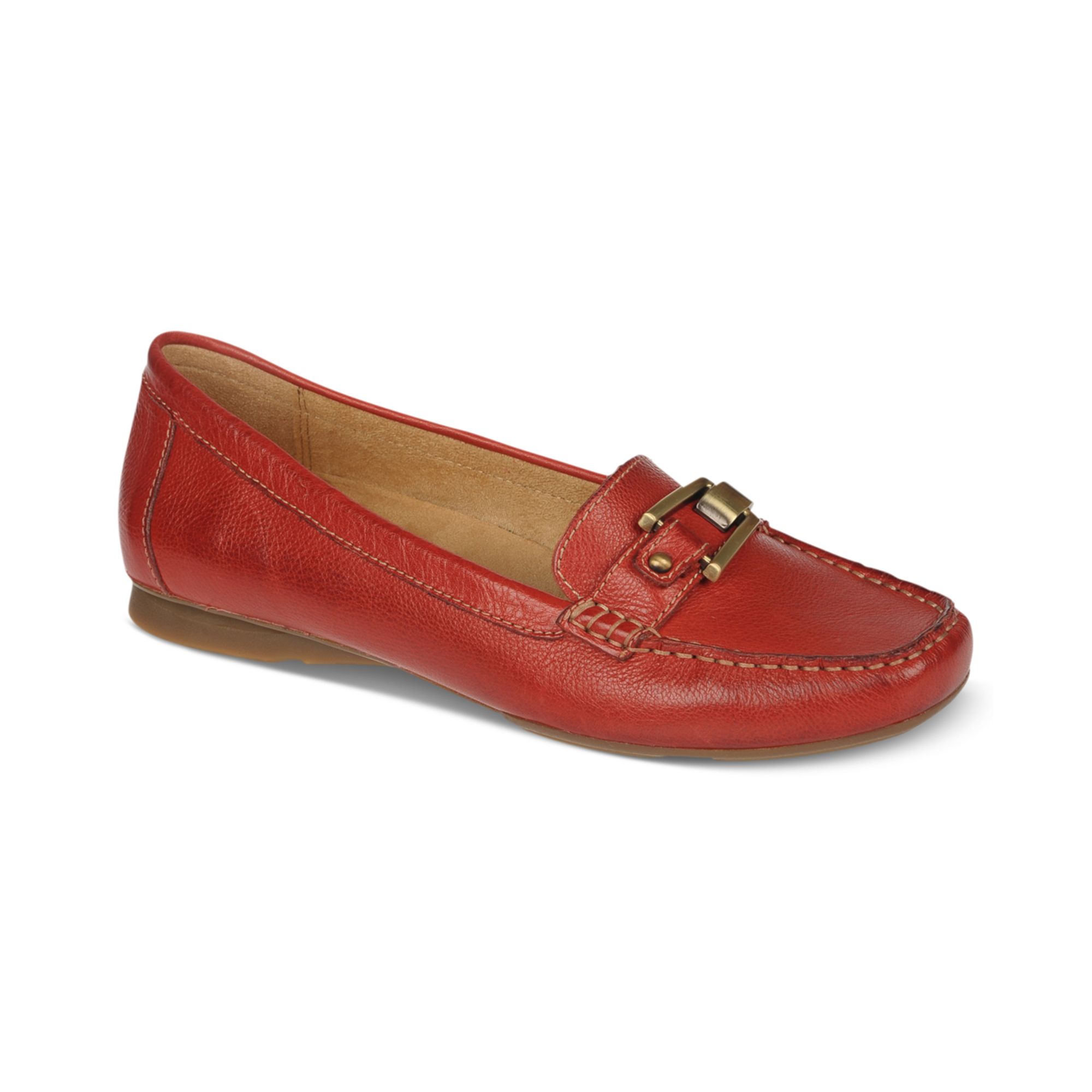 Naturalizer Fire Moc Flats in Red (Ox. Brown Leahter) | Lyst