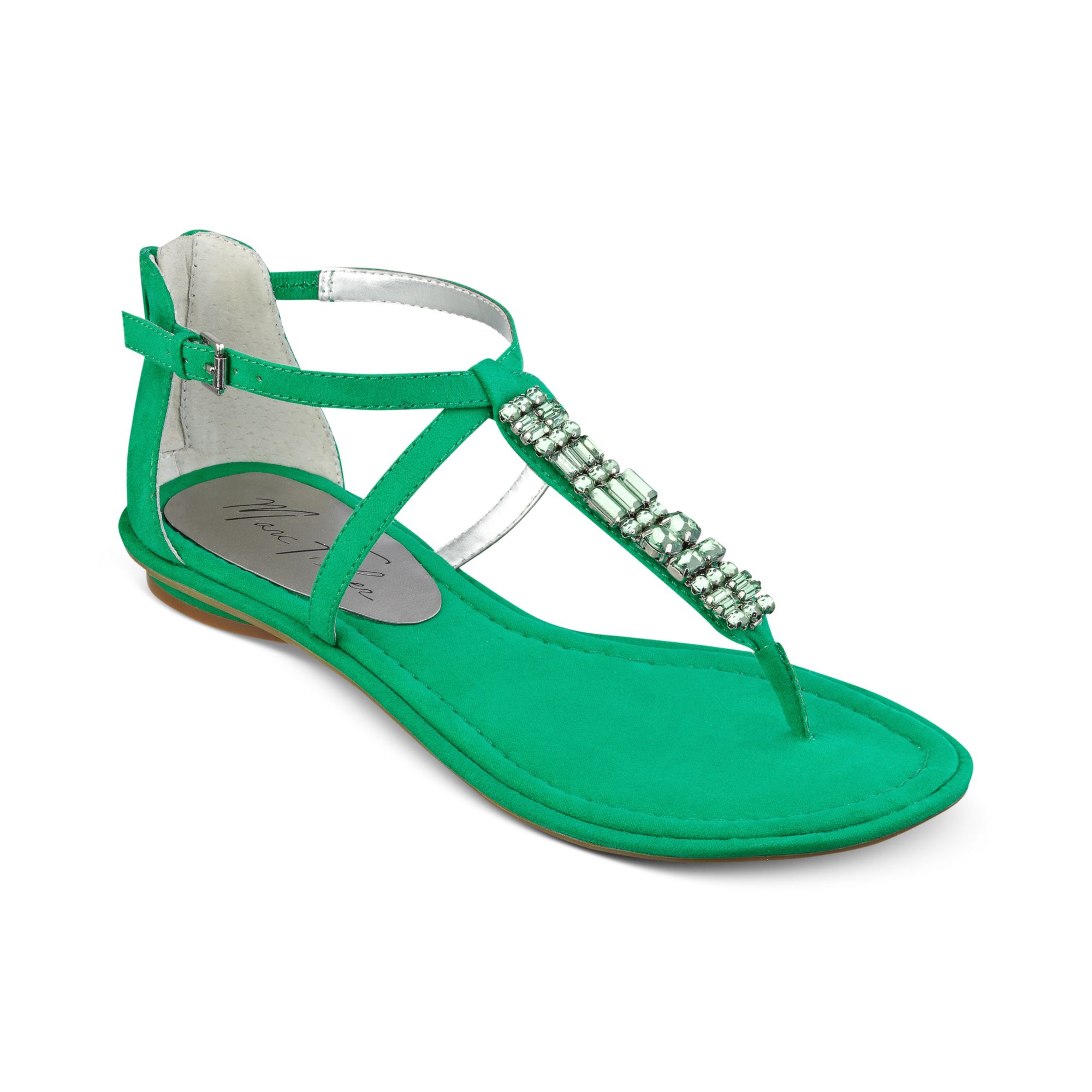 Marc Fisher Mard Flat Thong Sandals in Green (kelly green) | Lyst