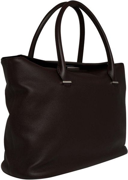 The Row Dark Brown Carryall Pebble Leather Tote Bag in Brown | Lyst