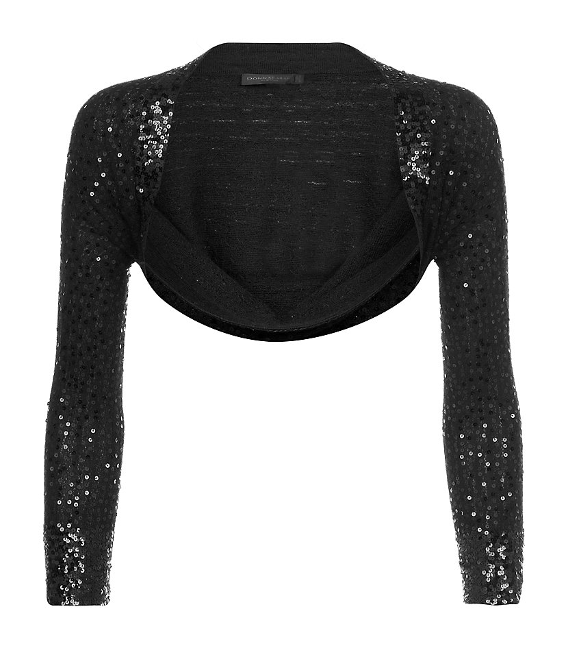 Donna Karan New York Sequin Cashmere Shrug In Black Lyst 