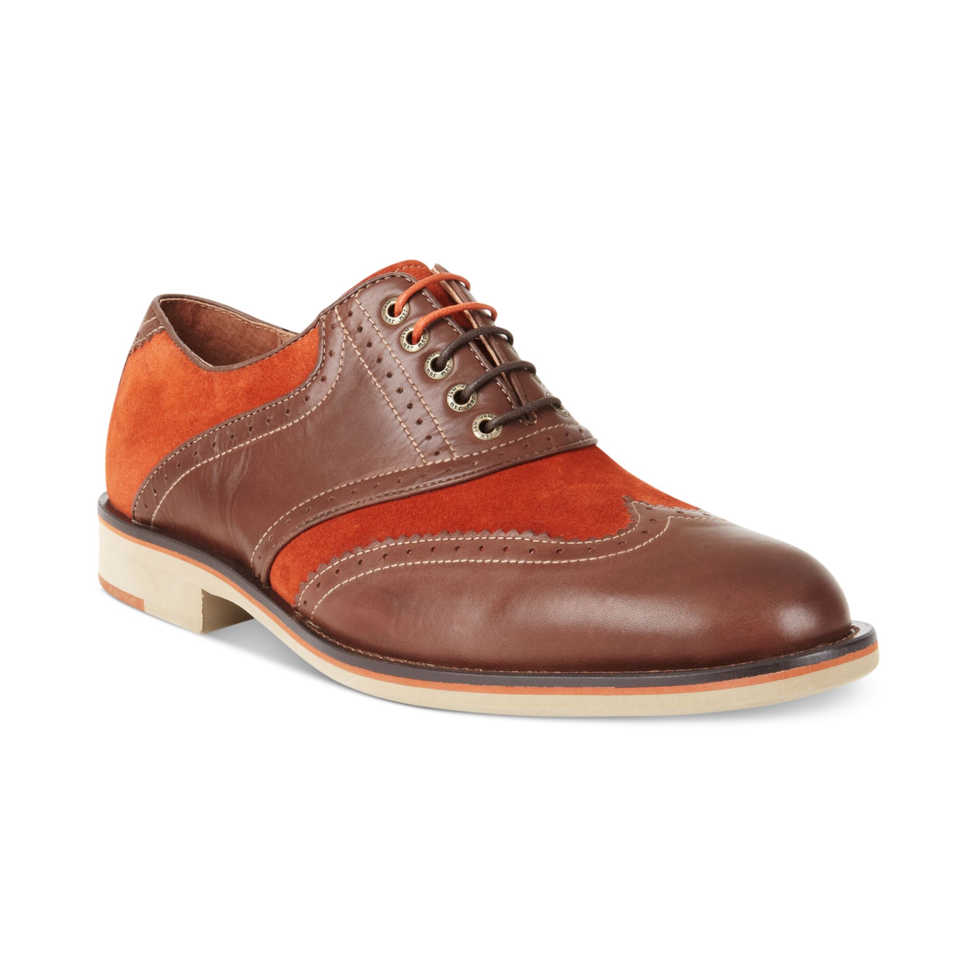 Johnston  Murphy Ellington Wingtip Laceup Shoes in Brown for Men ...