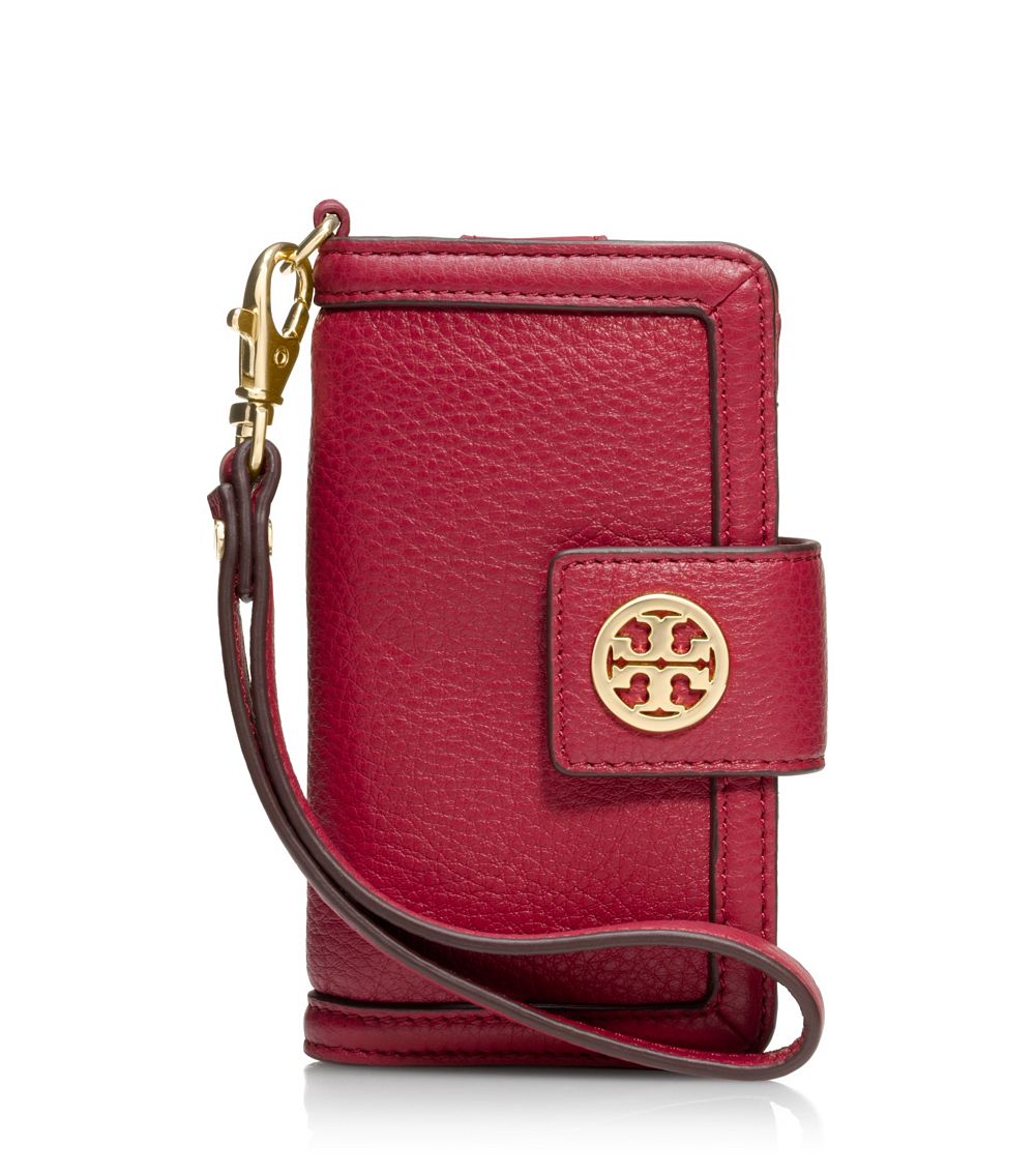 Tory Burch Amanda Smart Phone Wallet in Red (AUBURN) Lyst