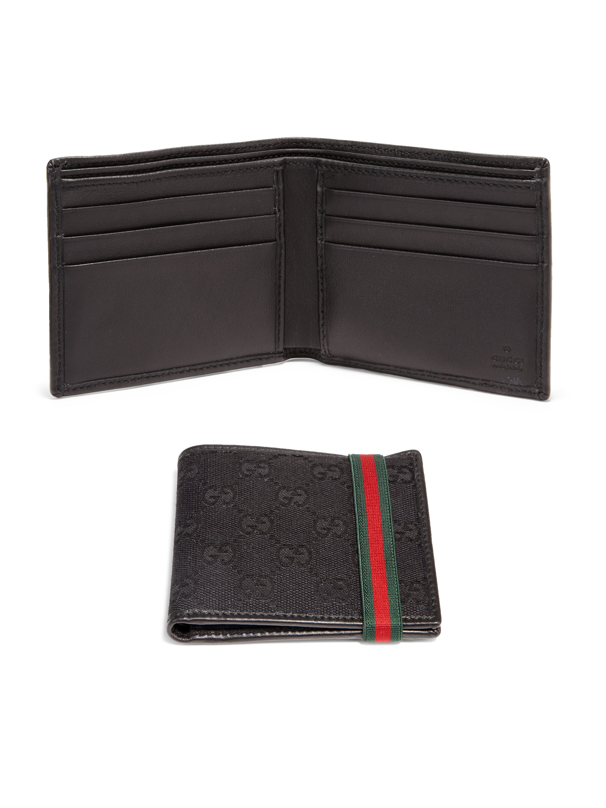 Gucci Leather Wallet in Black for Men | Lyst