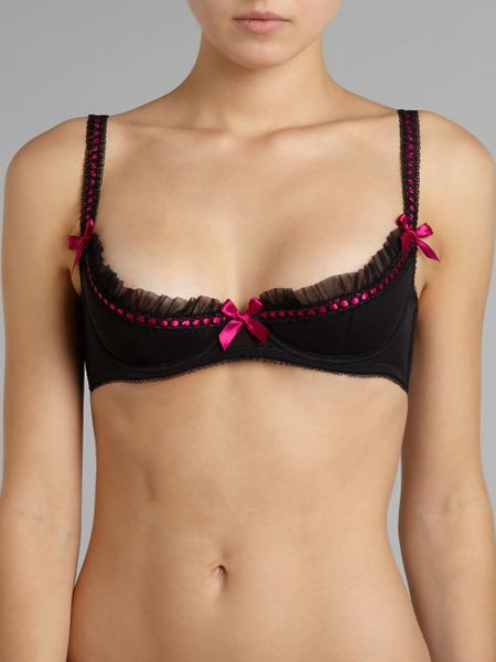 Agent Provocateur Isi Quarter Cup Bra In Black Nude Lyst