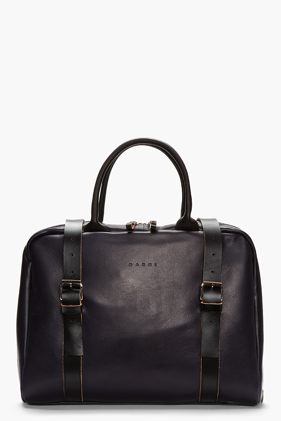 Marni Dark Purple Buffed Leather Laptop Bag in Purple for Men Lyst