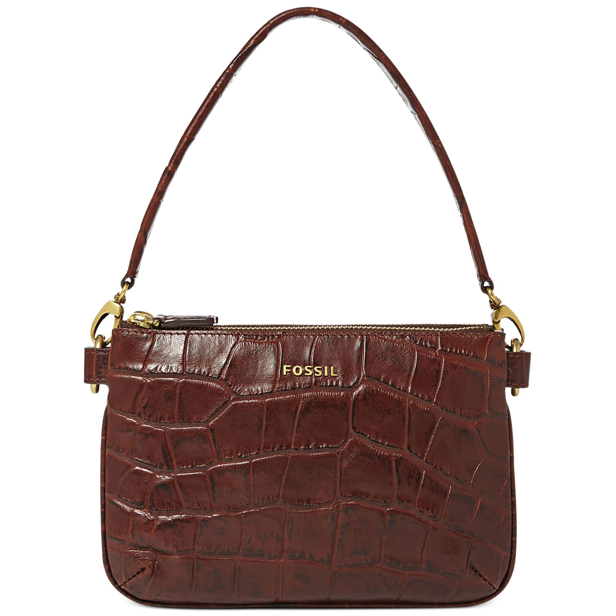 Fossil Memoir Pocketbook Top Zip Shoulder Bag in Brown (DARK BROWN) Lyst