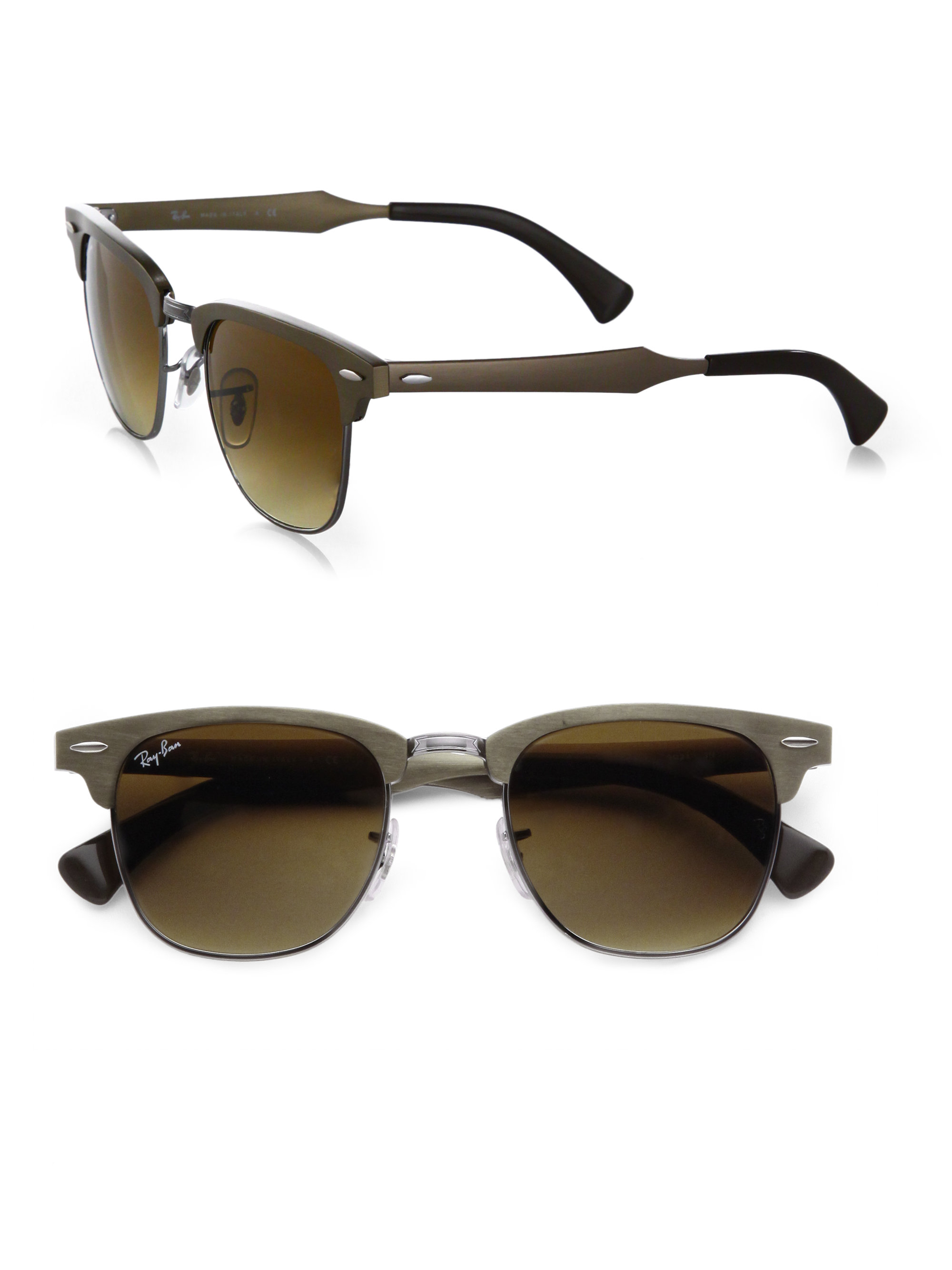 Ray Ban Modern Clubmaster Square Sunglasses In Brown Lyst 3529