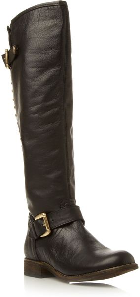 leather boots with zipper in the back