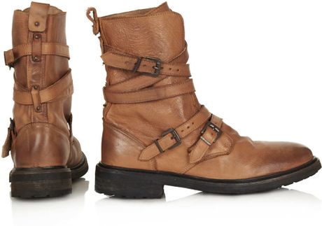 biker boots tan