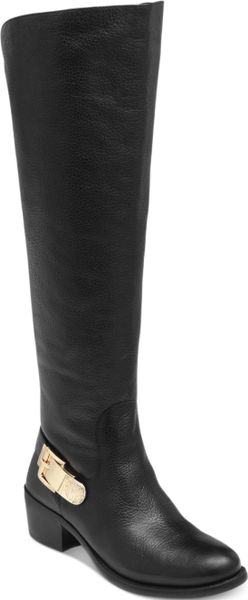 black wide calf riding boot