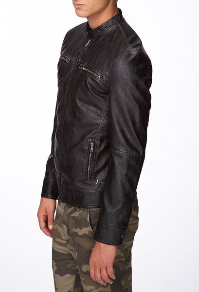 Forever 21 Faux Leather Biker Jacket in Black for Men | Lyst