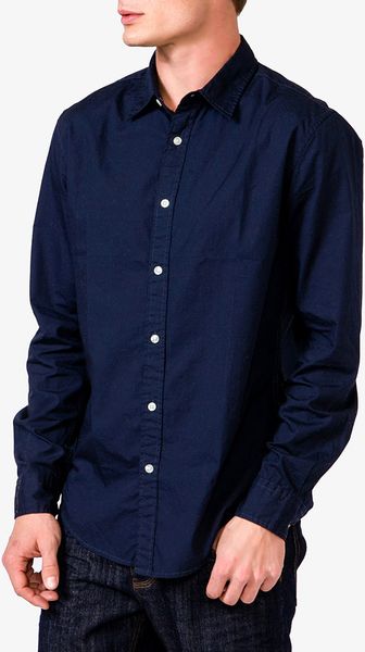 21men Fitted Dress Shirt In Blue For Men (navy) 