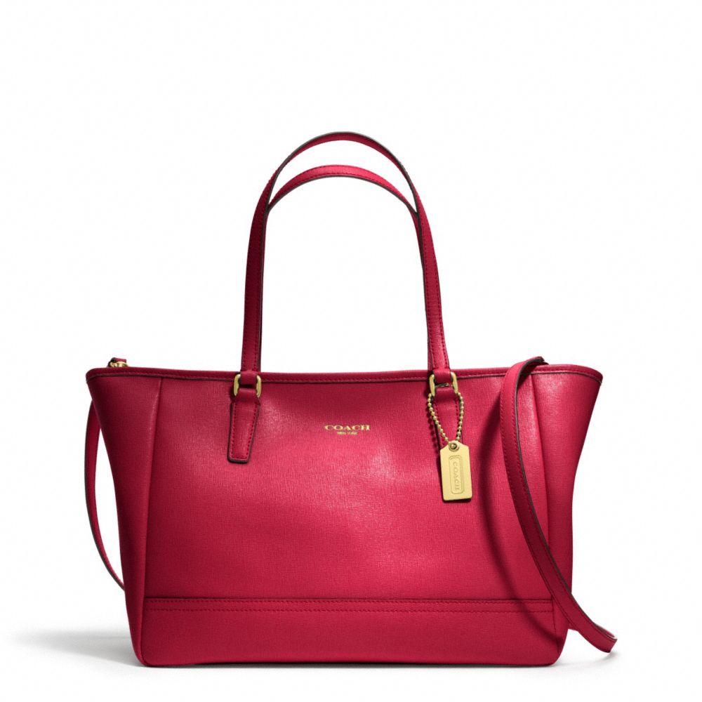Coach Crossbody City Tote in Saffiano Leather in Red (BRASS/SCARLET) | Lyst