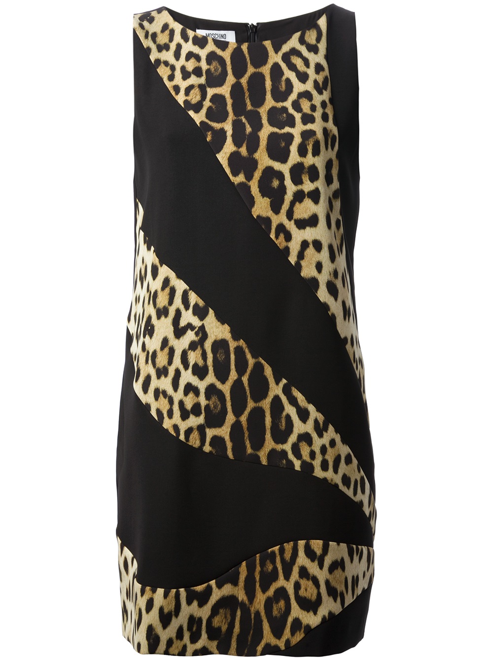 Moschino Cheap & Chic Leopard Print Shift Dress in Black | Lyst