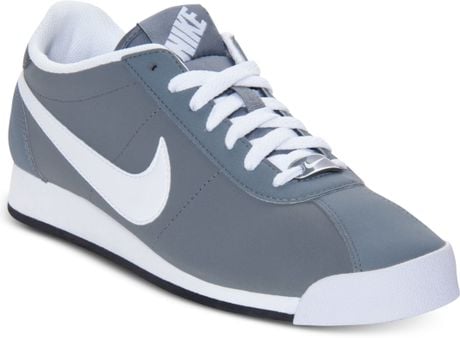 Nike Men's Marquee Leather Casual Sneakers From Finish Line In Gray For 