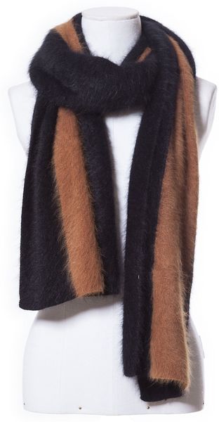 Zara Angora Scarf in Brown (Black)