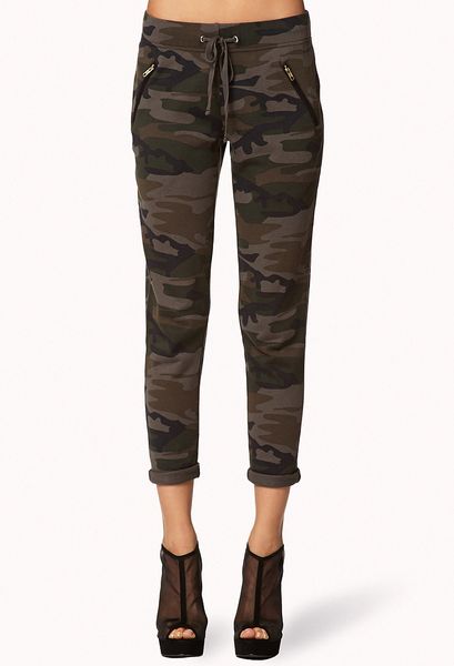 Forever 21 Drawstring Camo Pants in Multicolor (Olivebrown) | Lyst