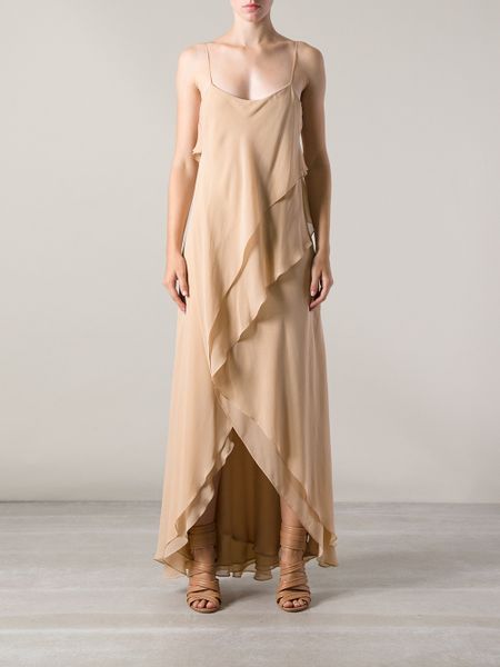 Haute Hippie Tiered Dress In Beige Nude Neutrals Lyst My Xxx Hot Girl