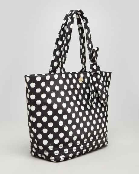 Kate Spade Tote Flatiron Nylon Barbara in Black (Black NY Apple) | Lyst
