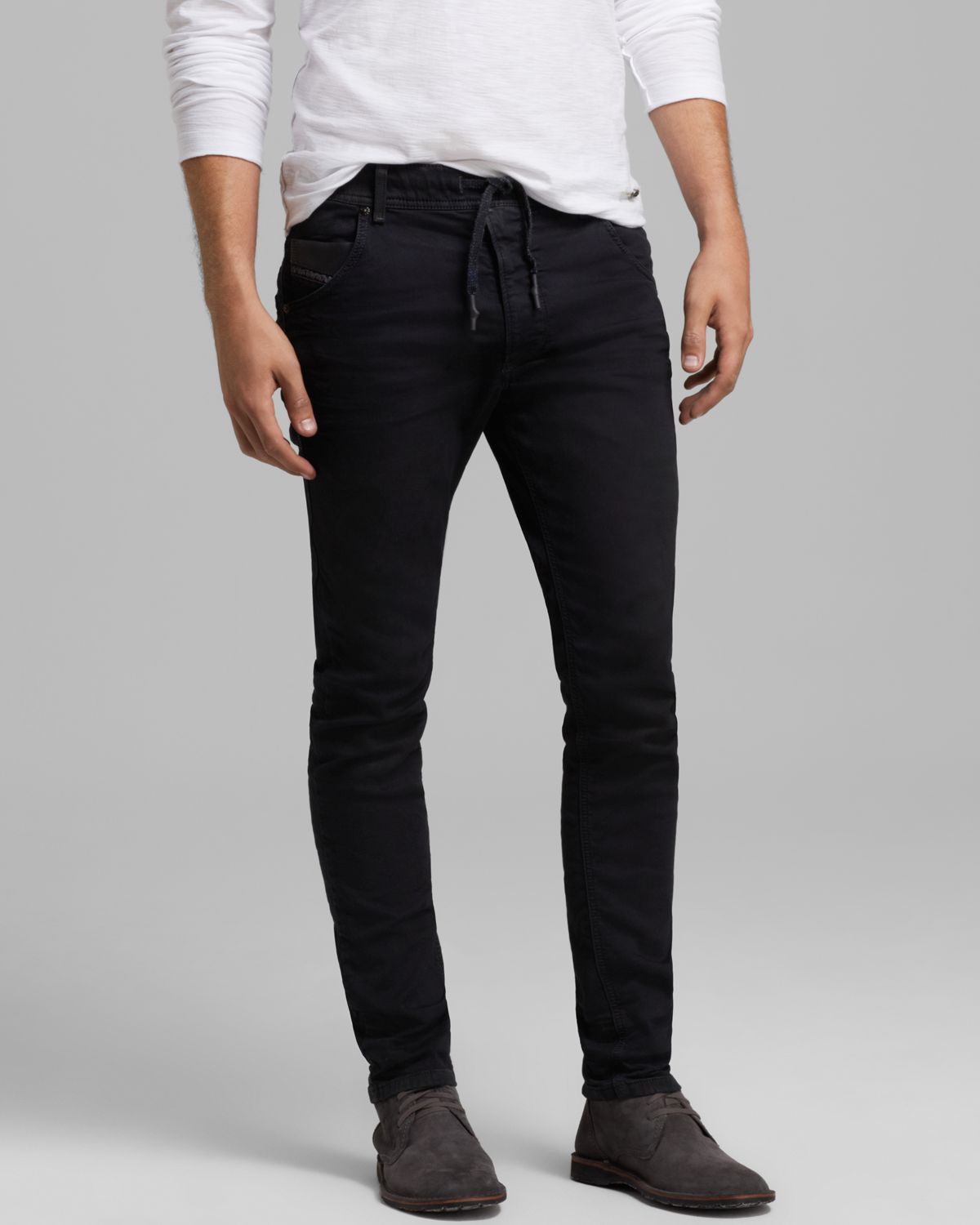 Diesel Jeans Krooley Jogg Slim Fit in Colored Denim in Black for Men