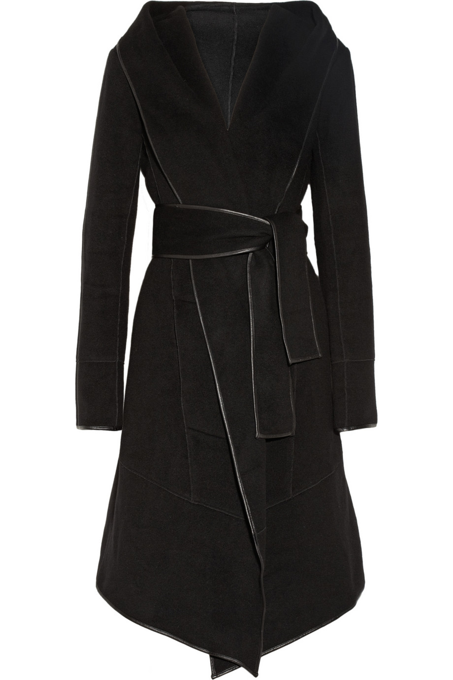 donna karan black hooded mac