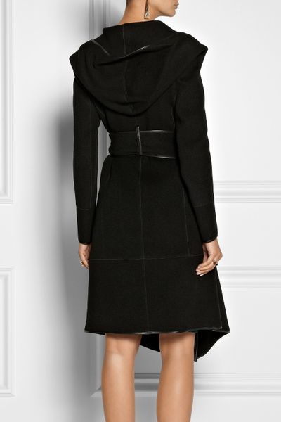 donna karan black hooded mac