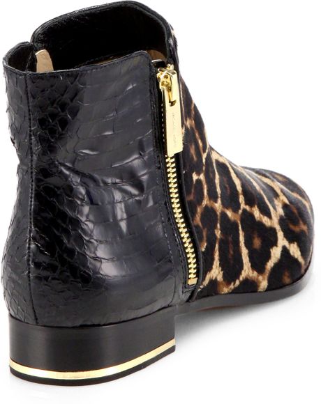 leopard print genuine calf hair chelsea boot