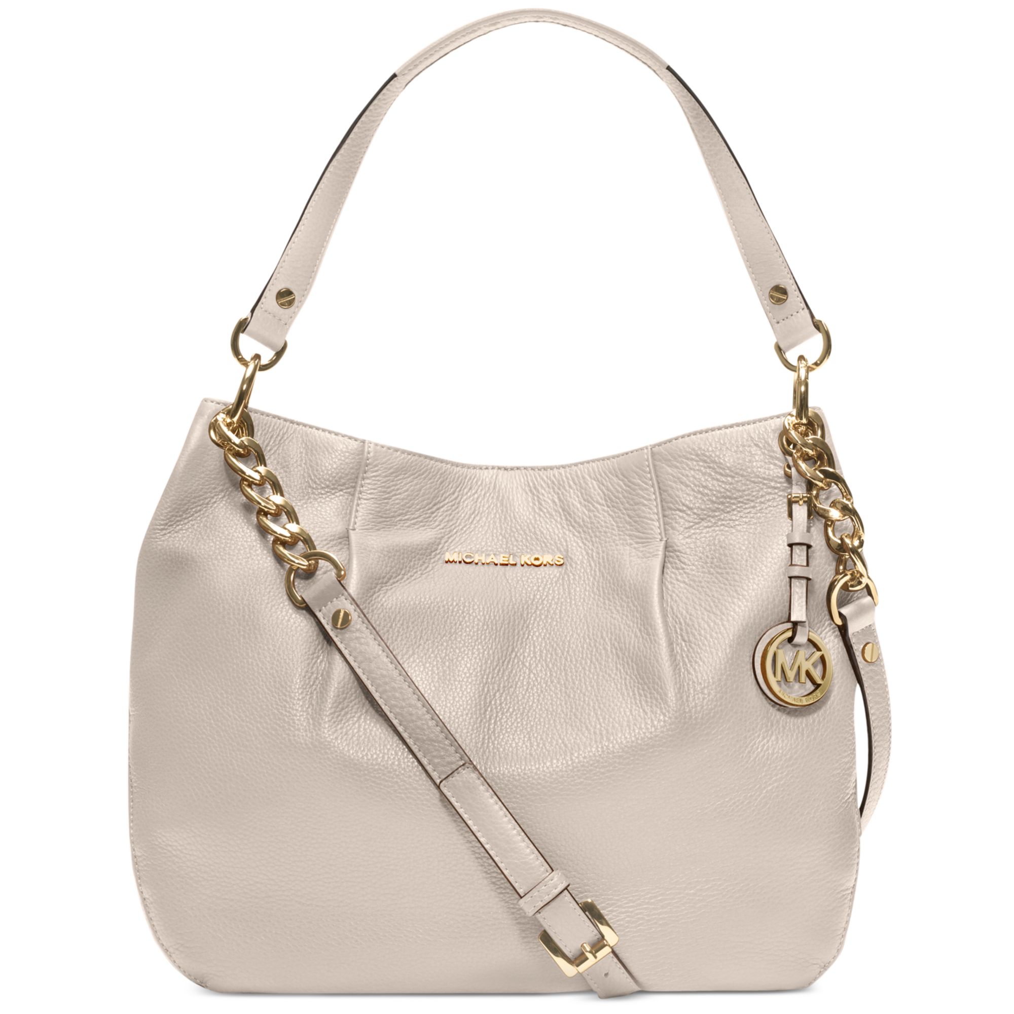 Michael Kors Bedford Large Shoulder Bag in White (Vanilla)